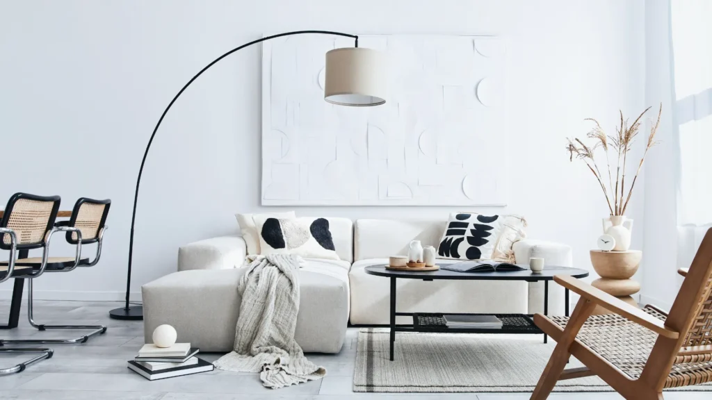 kombinasi warna cat ruang tamu minimalis hangat dan stylish