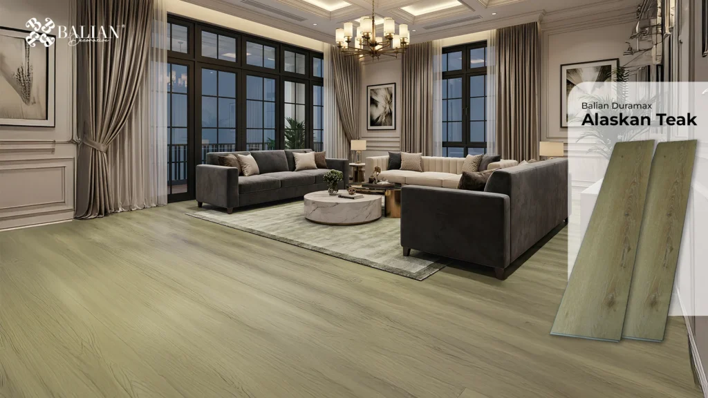 Panel flooring SPC Balian Duramax motif kayu Alaskan Teak
